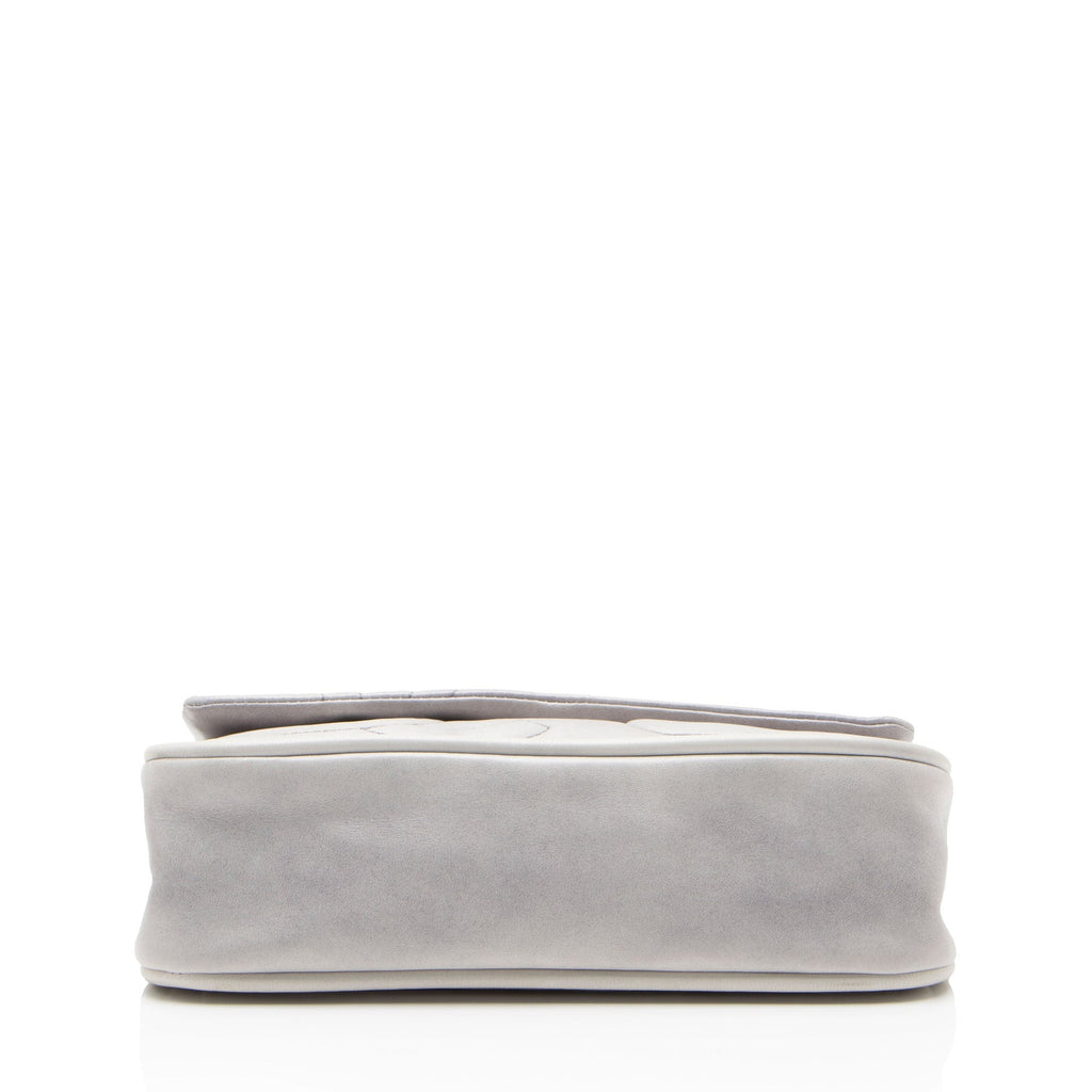Chanel Calfskin Diagonal CC Flap Shoulder Bag - Grey