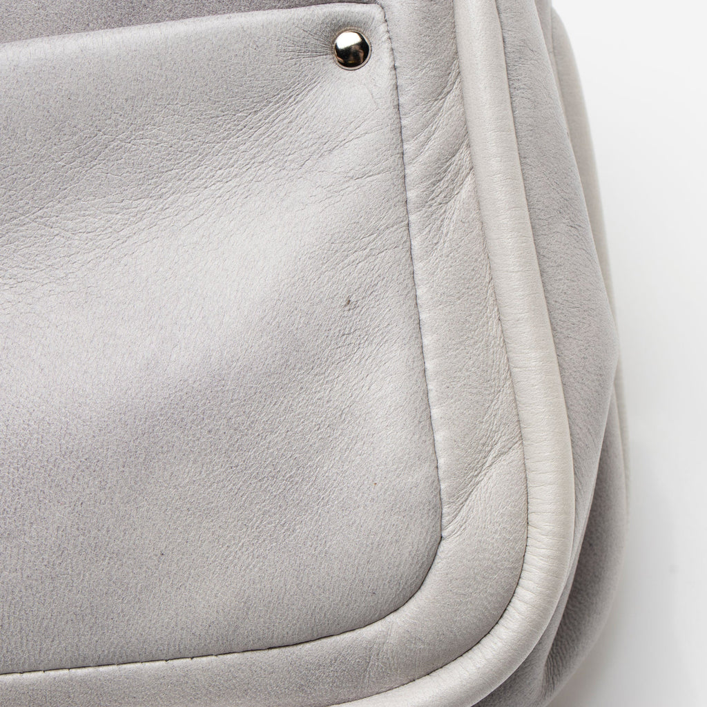 Chanel Calfskin Diagonal CC Flap Shoulder Bag - Grey