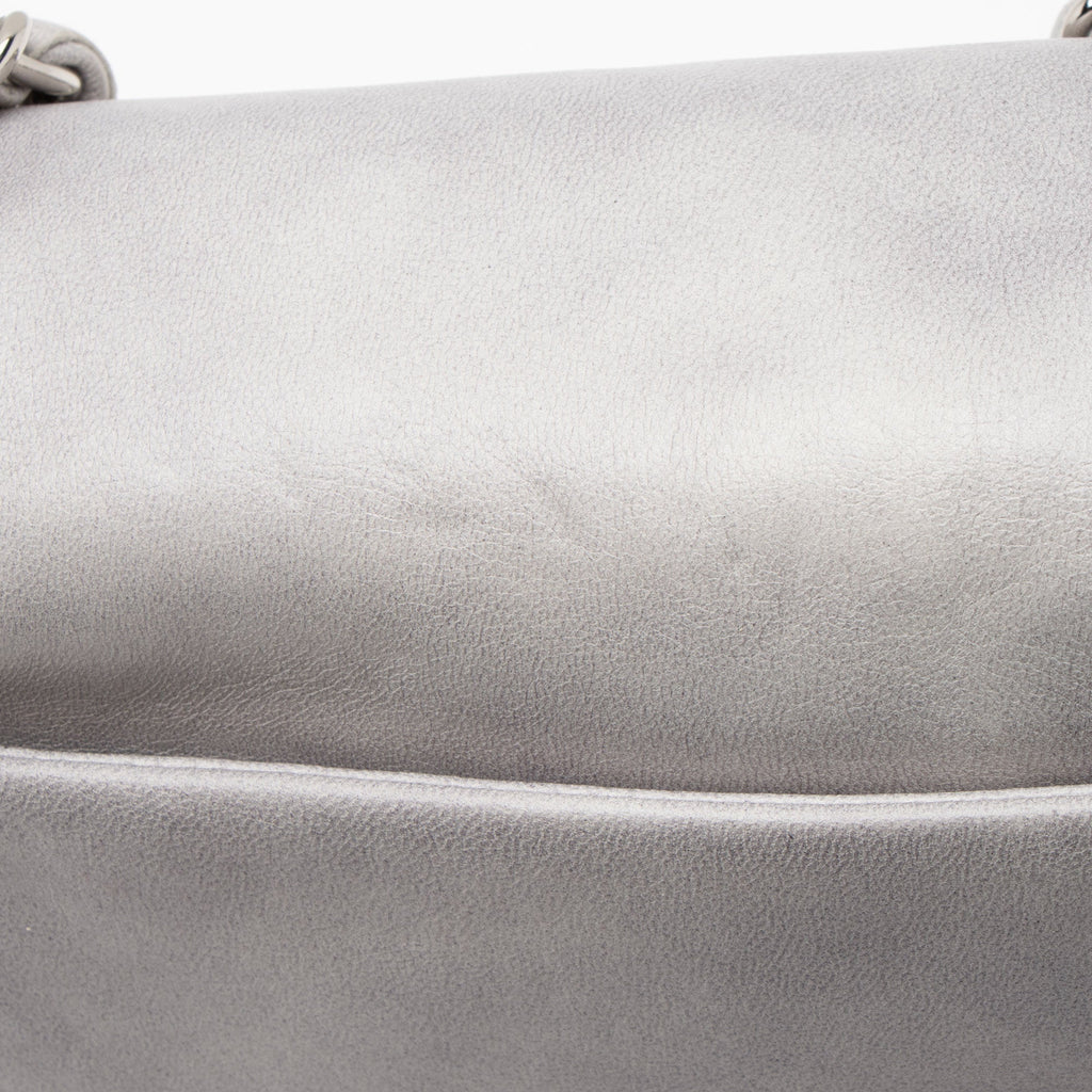 Chanel Calfskin Diagonal CC Flap Shoulder Bag - Grey