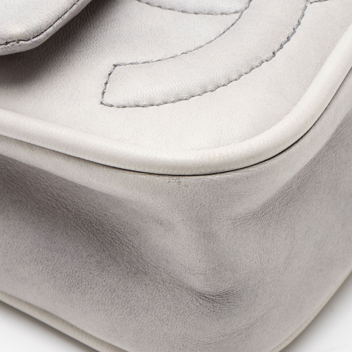 Chanel Calfskin Diagonal CC Flap Shoulder Bag - Grey