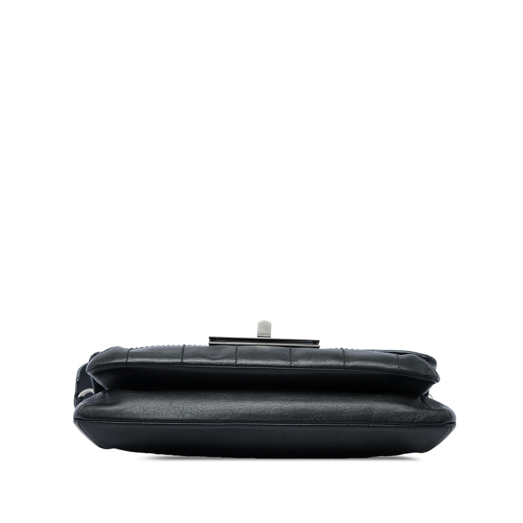 Chanel Calfskin Square Stitched Mademoiselle Shoulder Bag - Black