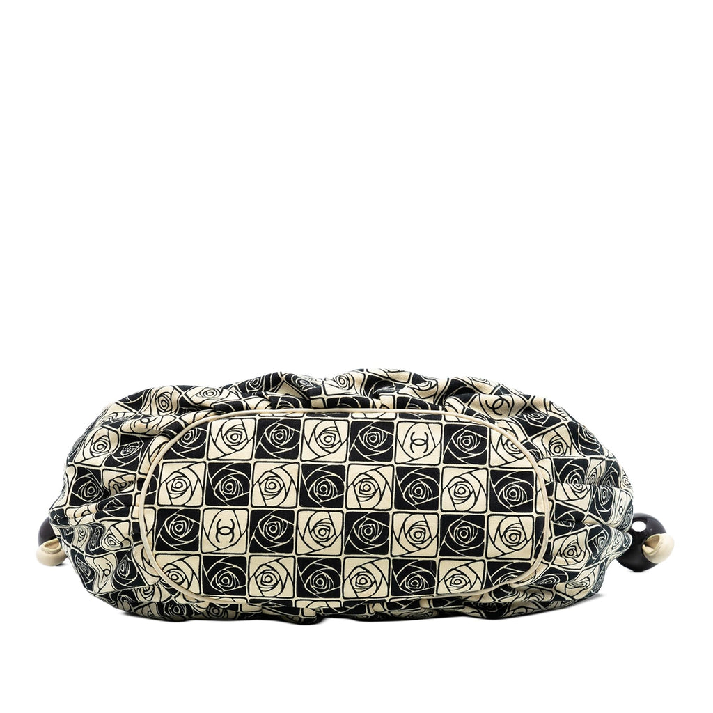Chanel Camellia Canvas Coco Ball Tote Bag - Brown