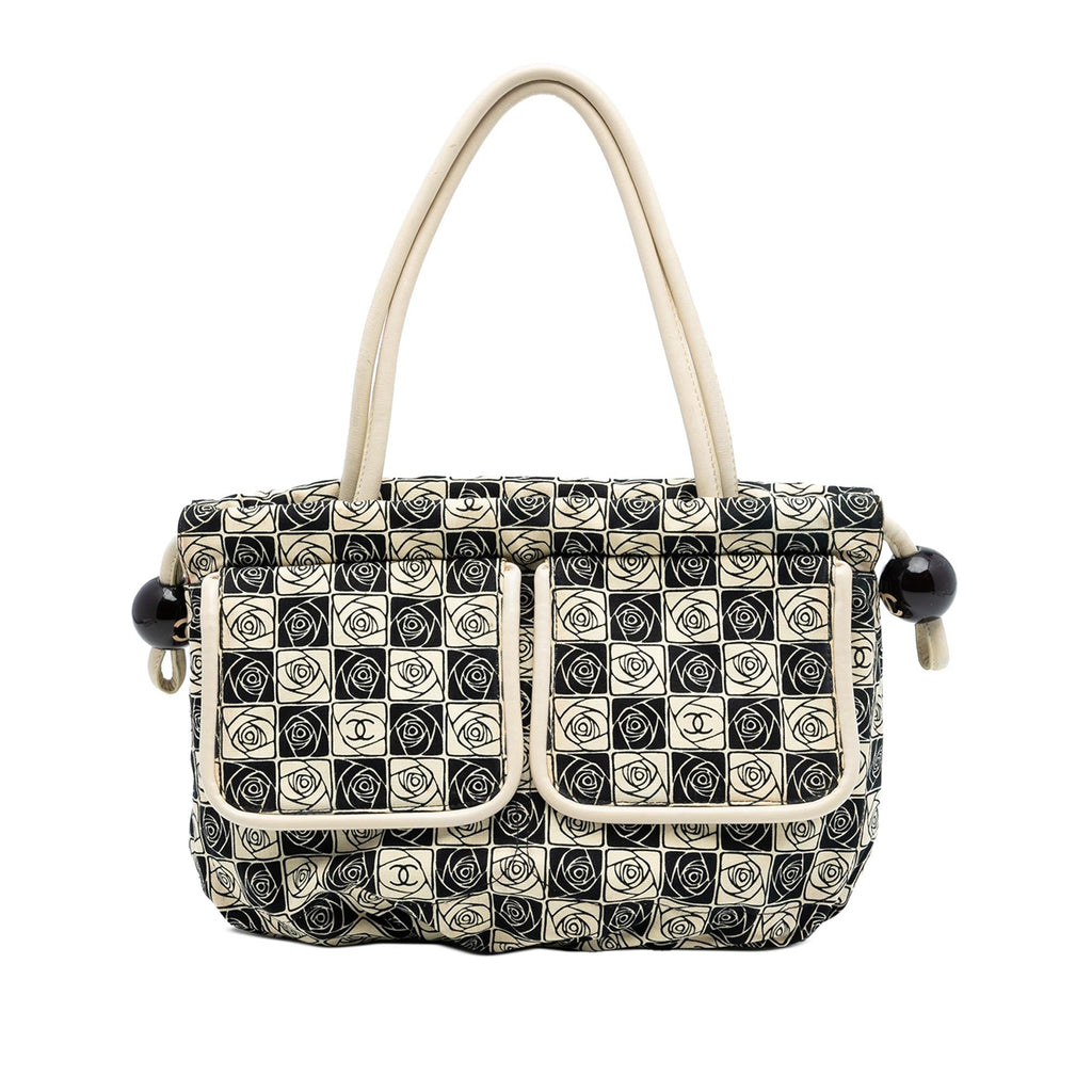 Chanel Camellia Canvas Coco Ball Tote Bag - Brown