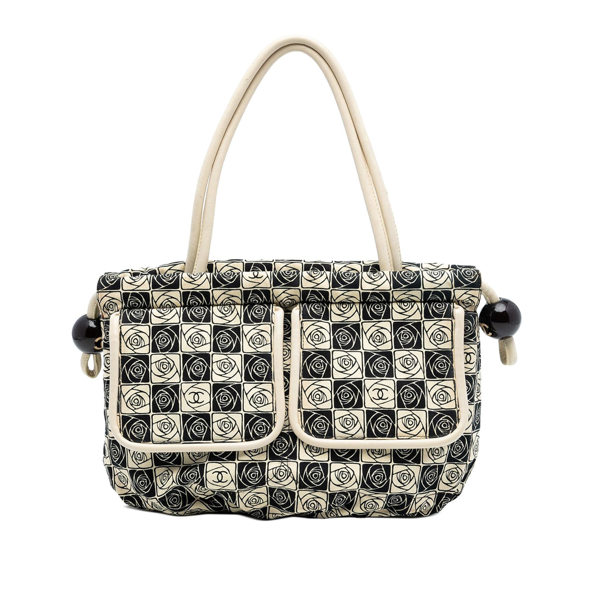 Chanel Camellia Canvas Coco Ball Tote Bag - Brown