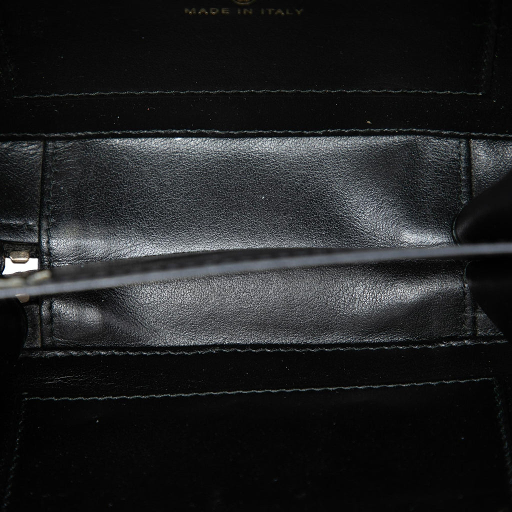 Chanel Caviar CC Filigree Vanity Clutch with Chain - Black