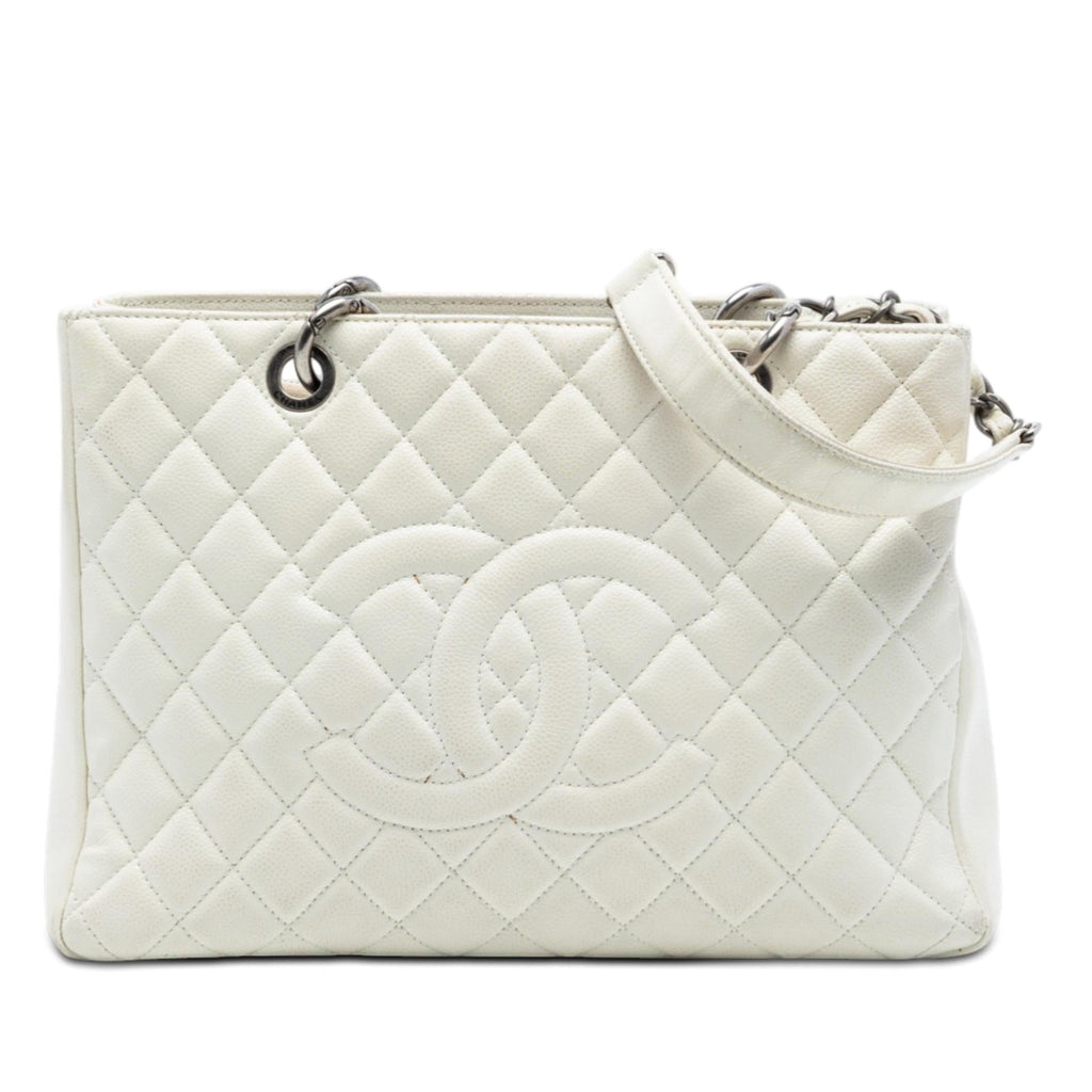 Chanel Caviar Grand Shopping Tote Bag - White