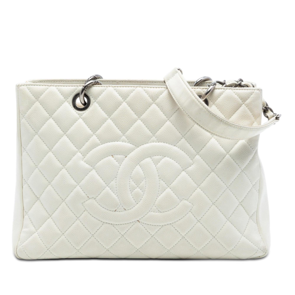 Chanel Caviar Grand Shopping Tote Bag - White