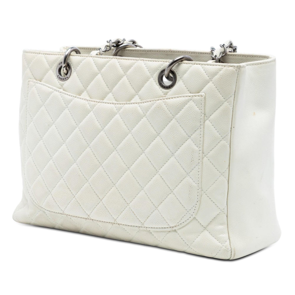 Chanel Caviar Grand Shopping Tote Bag - White