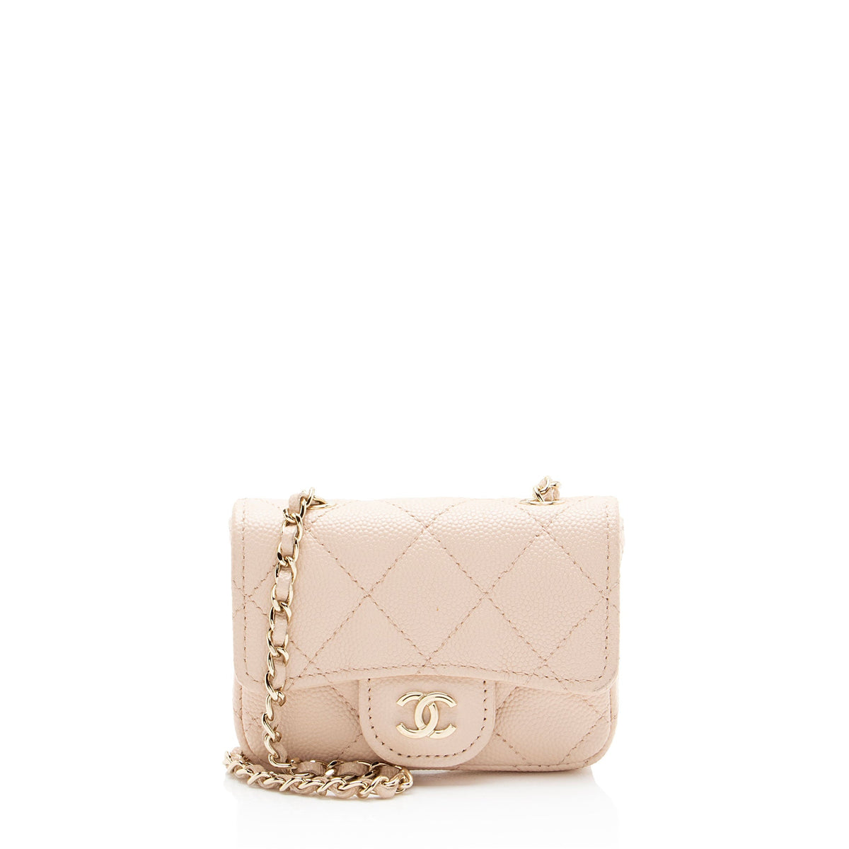 Chanel Caviar Leather Mini Chain Belt Bag - Pink