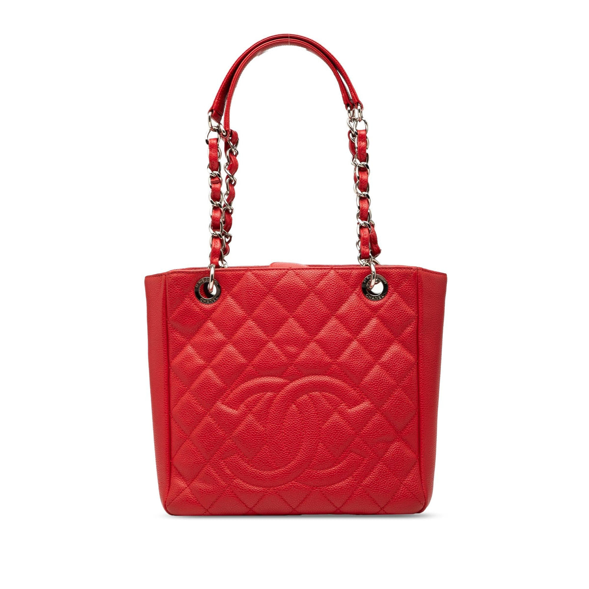 Chanel Caviar Petite Shopping Tote Bag - Red