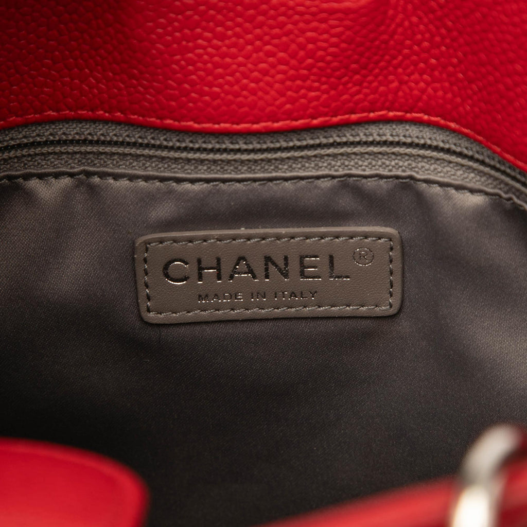 Chanel Caviar Petite Shopping Tote Bag - Red