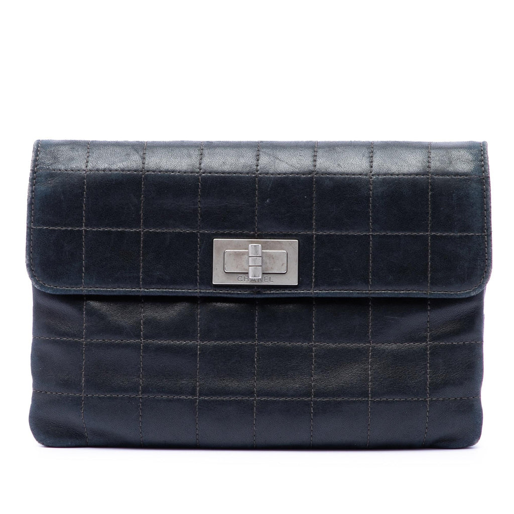 Chanel Choco Bar Lambskin Reissue 2.55 Flap Clutch - Black