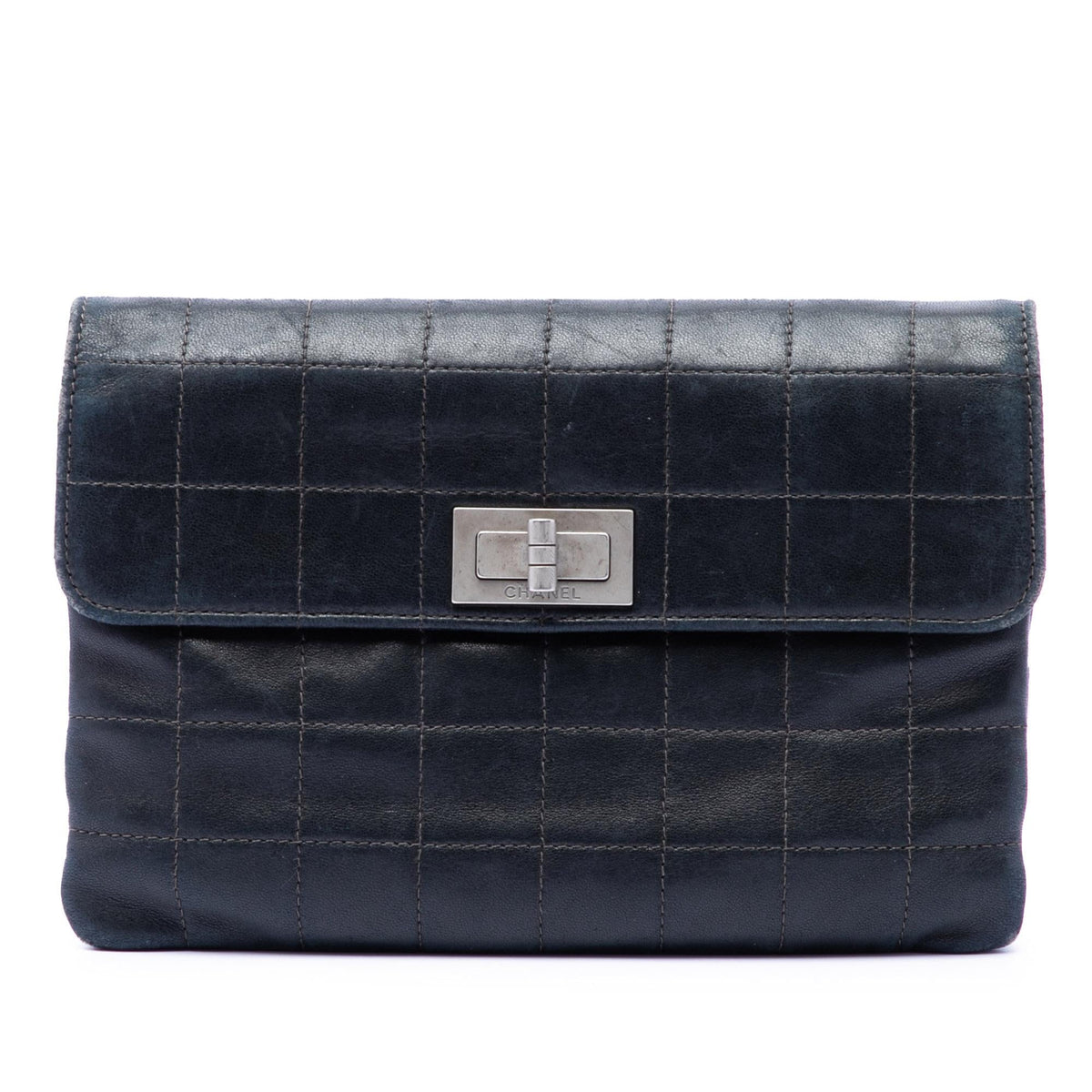 Chanel Choco Bar Lambskin Reissue 2.55 Flap Clutch - Black