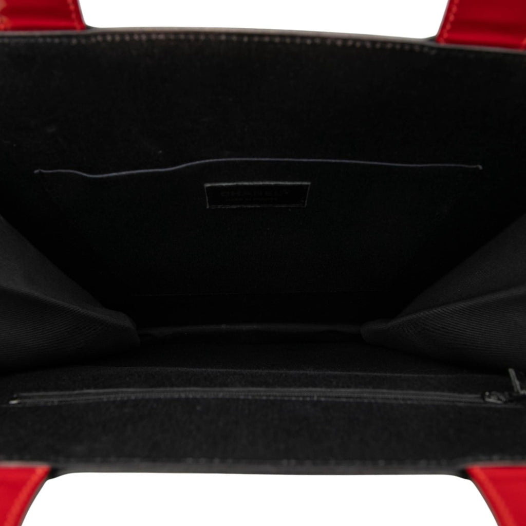 Chanel Choco Bar Patent Coco Mademoiselle Vertical Tote Bag - Red
