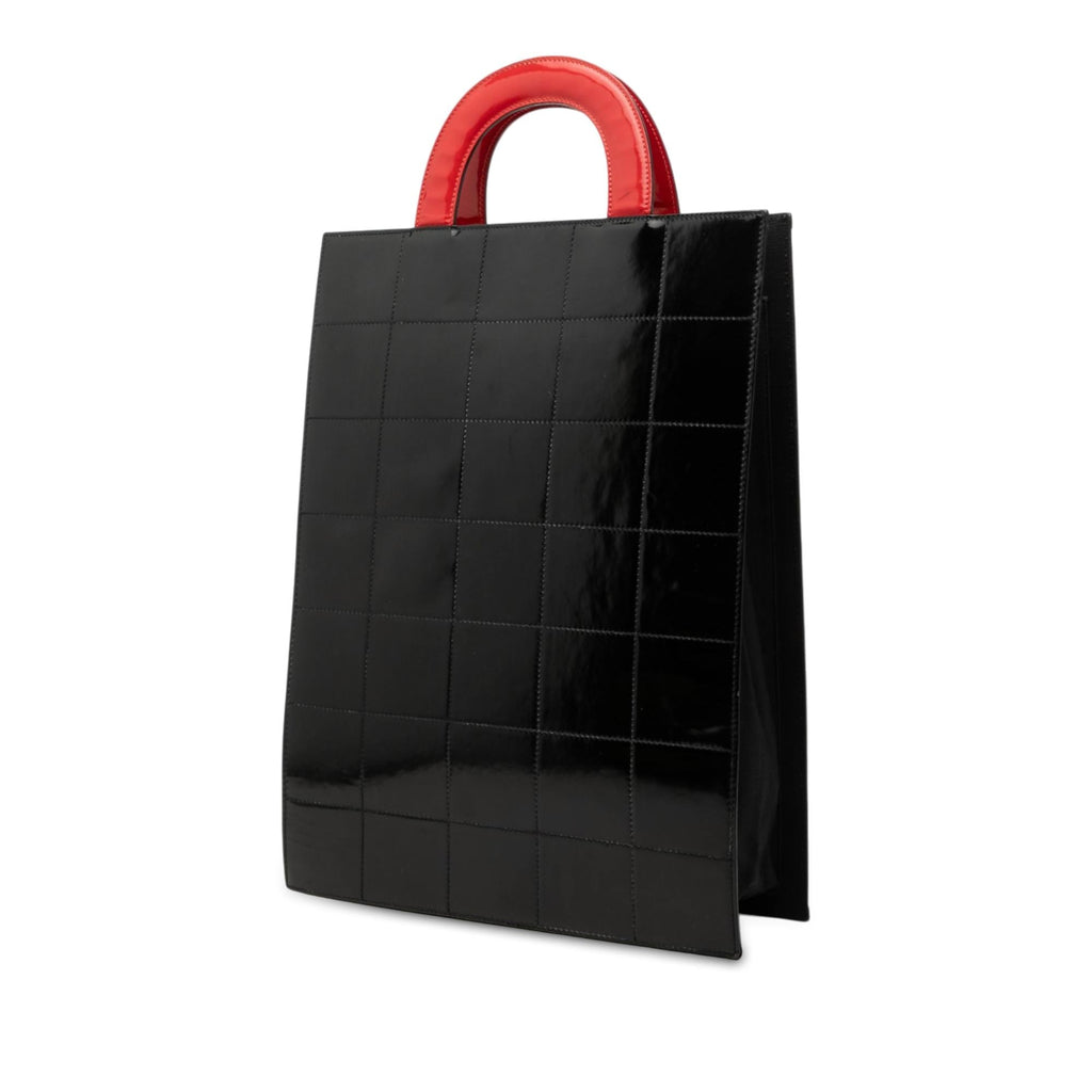Chanel Choco Bar Patent Coco Mademoiselle Vertical Tote Bag - Red