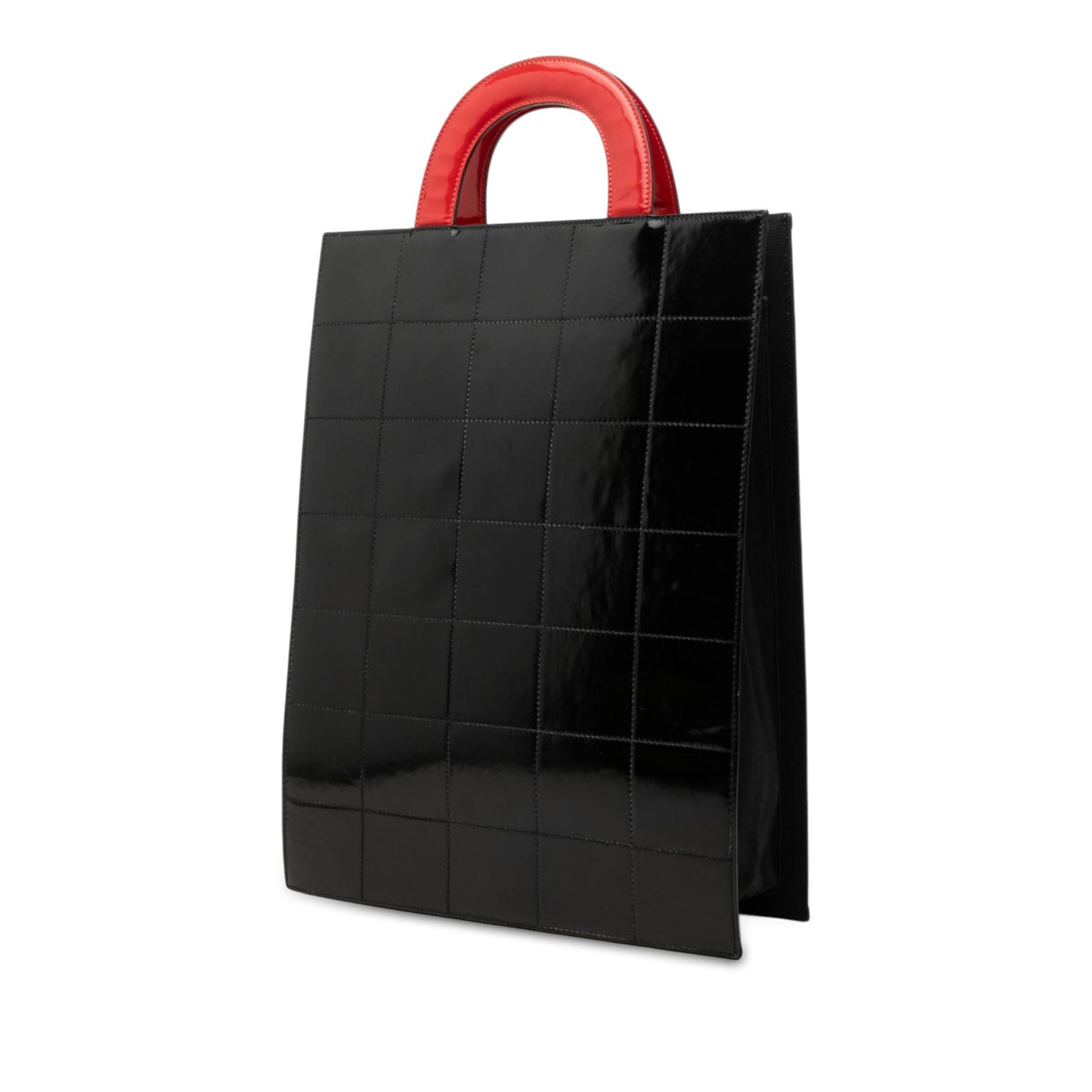 Chanel Choco Bar Patent Coco Mademoiselle Vertical Tote Bag - Red