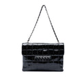 Chanel Chocolate Bar Patent Digital Flap Shoulder Bag - Black