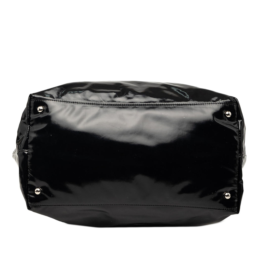 Chanel Coated Canvas La Pausa Bay Shopping Satchel - Black