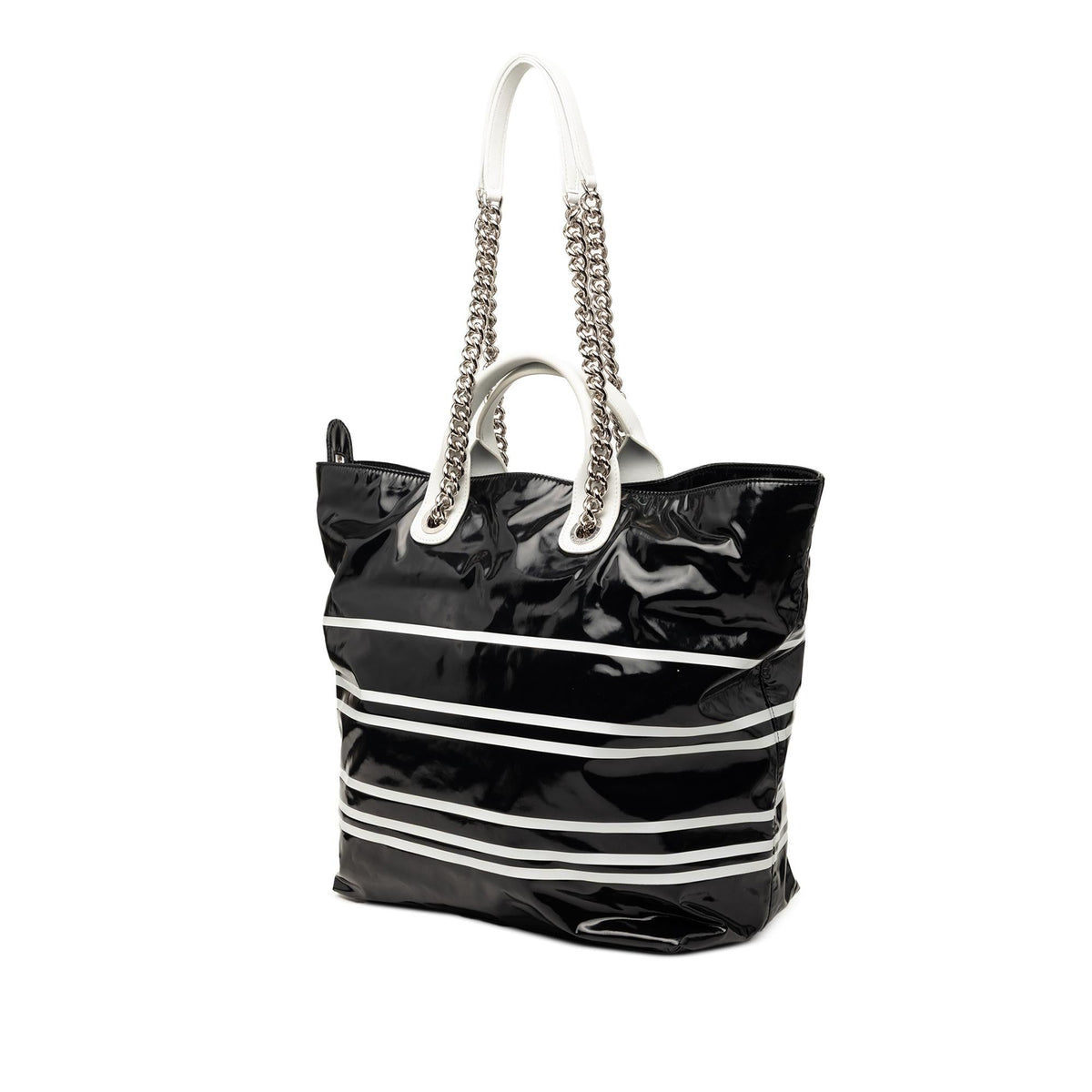 Chanel Coated Canvas La Pausa Bay Shopping Satchel - Black