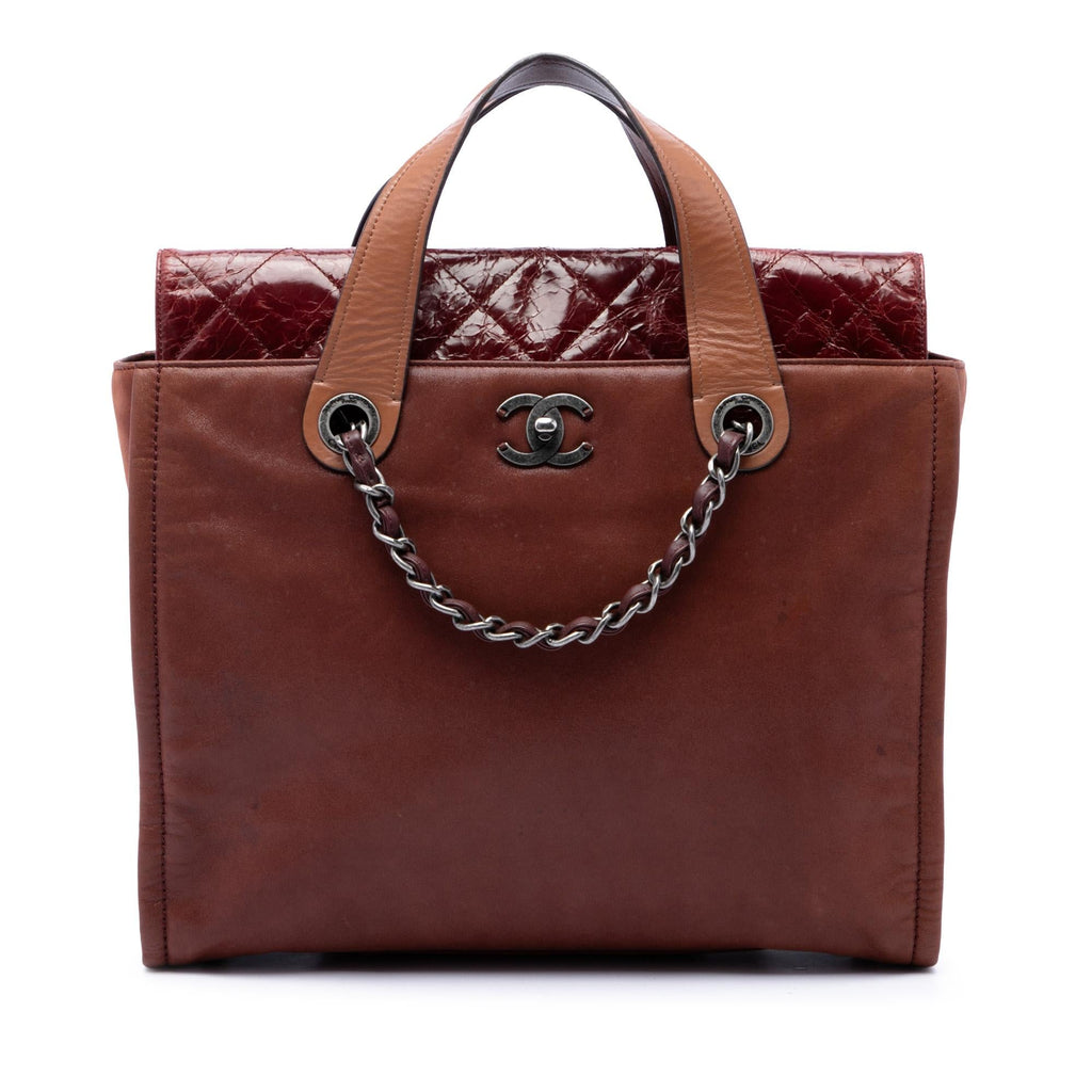Chanel Iridescent Calfskin In The Mix Portobello Soft Tote Bag - Brown