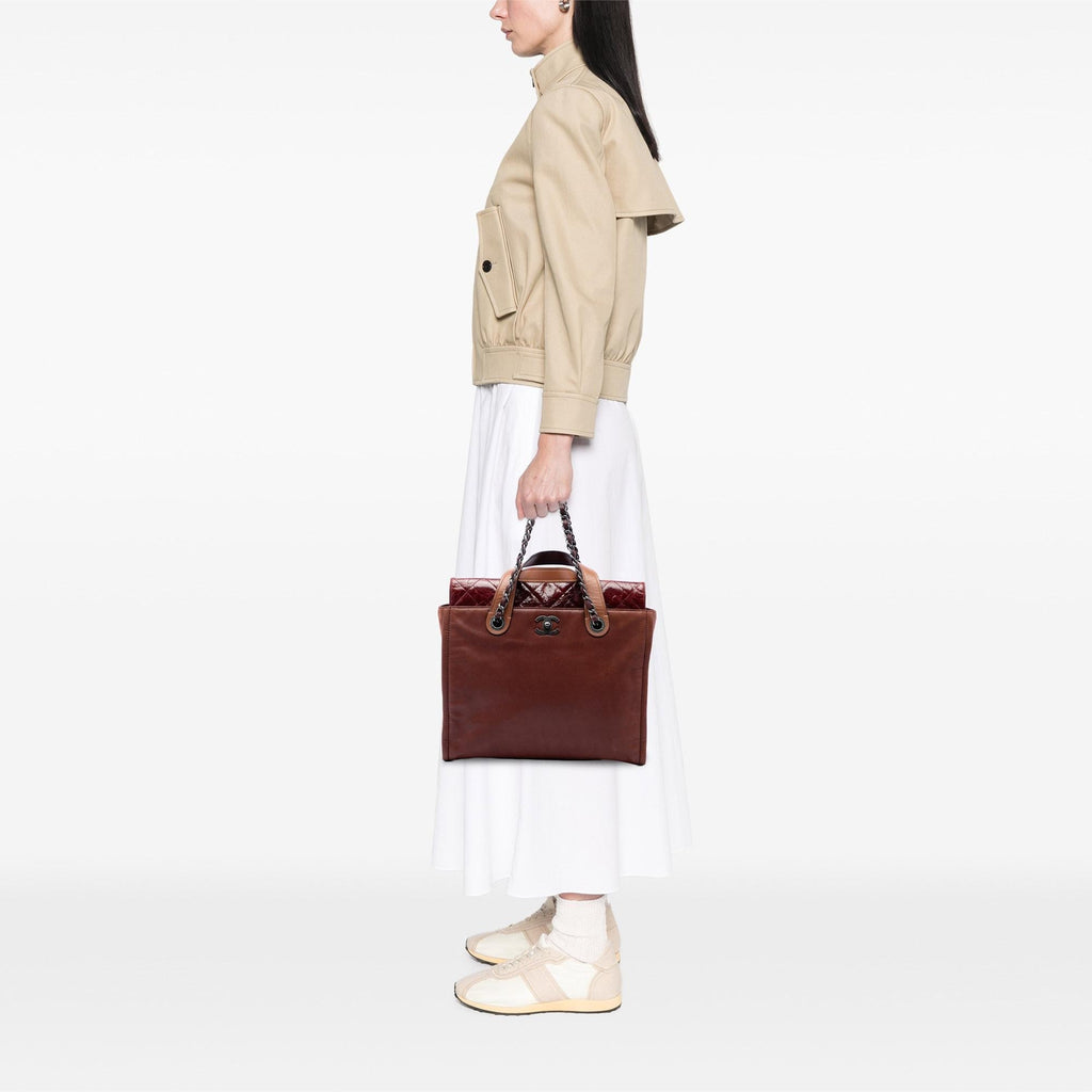 Chanel Iridescent Calfskin In The Mix Portobello Soft Tote Bag - Brown