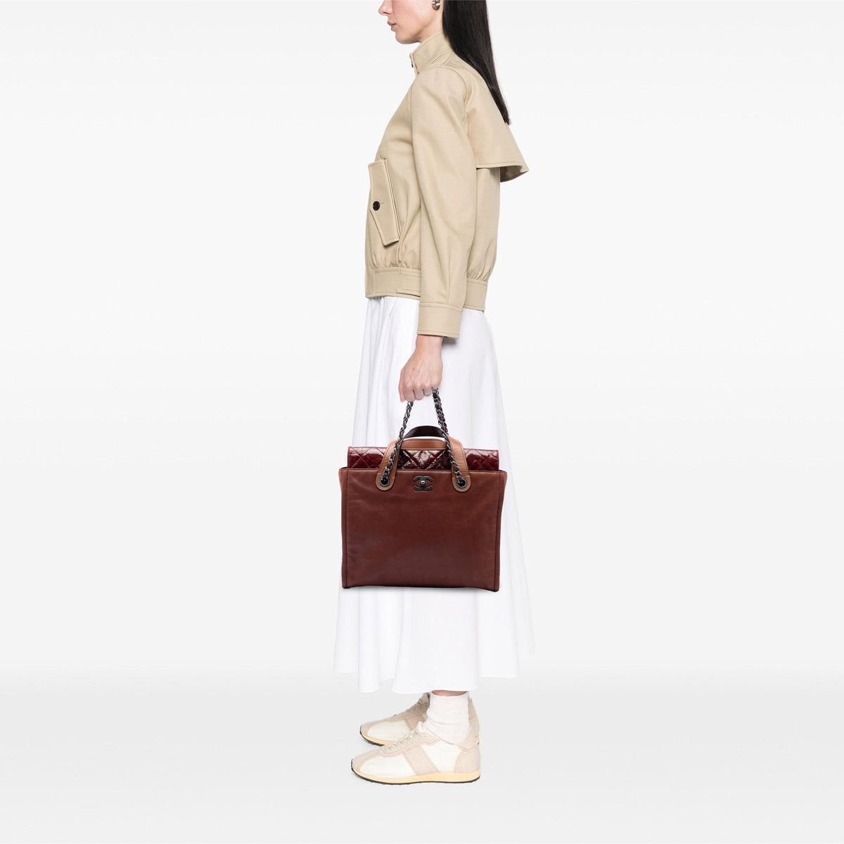 Chanel Iridescent Calfskin In The Mix Portobello Soft Tote Bag - Brown