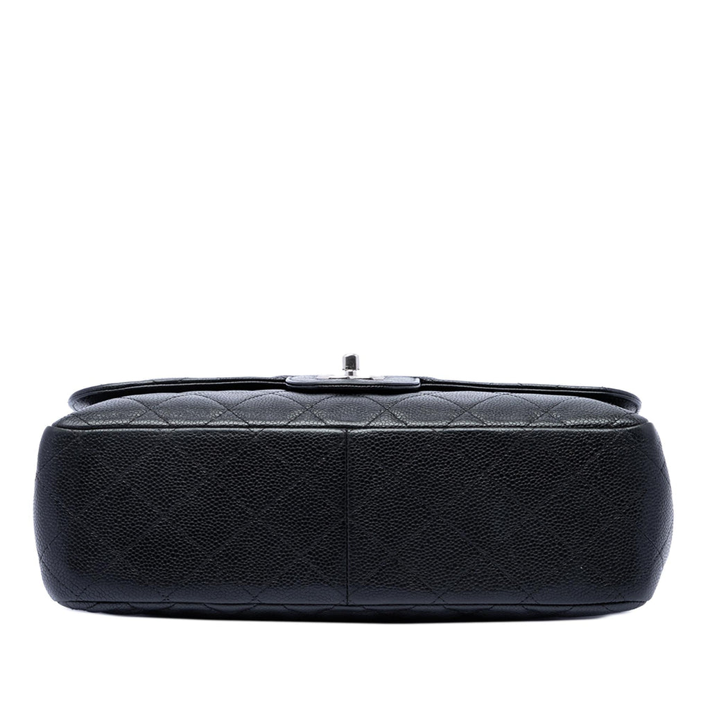 Chanel Jumbo Classic Caviar Double Flap Shoulder Bag - Black
