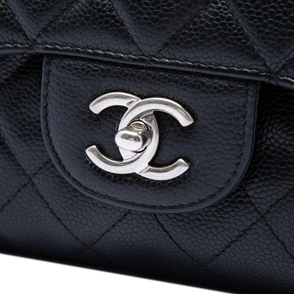 Chanel Jumbo Classic Caviar Double Flap Shoulder Bag - Black