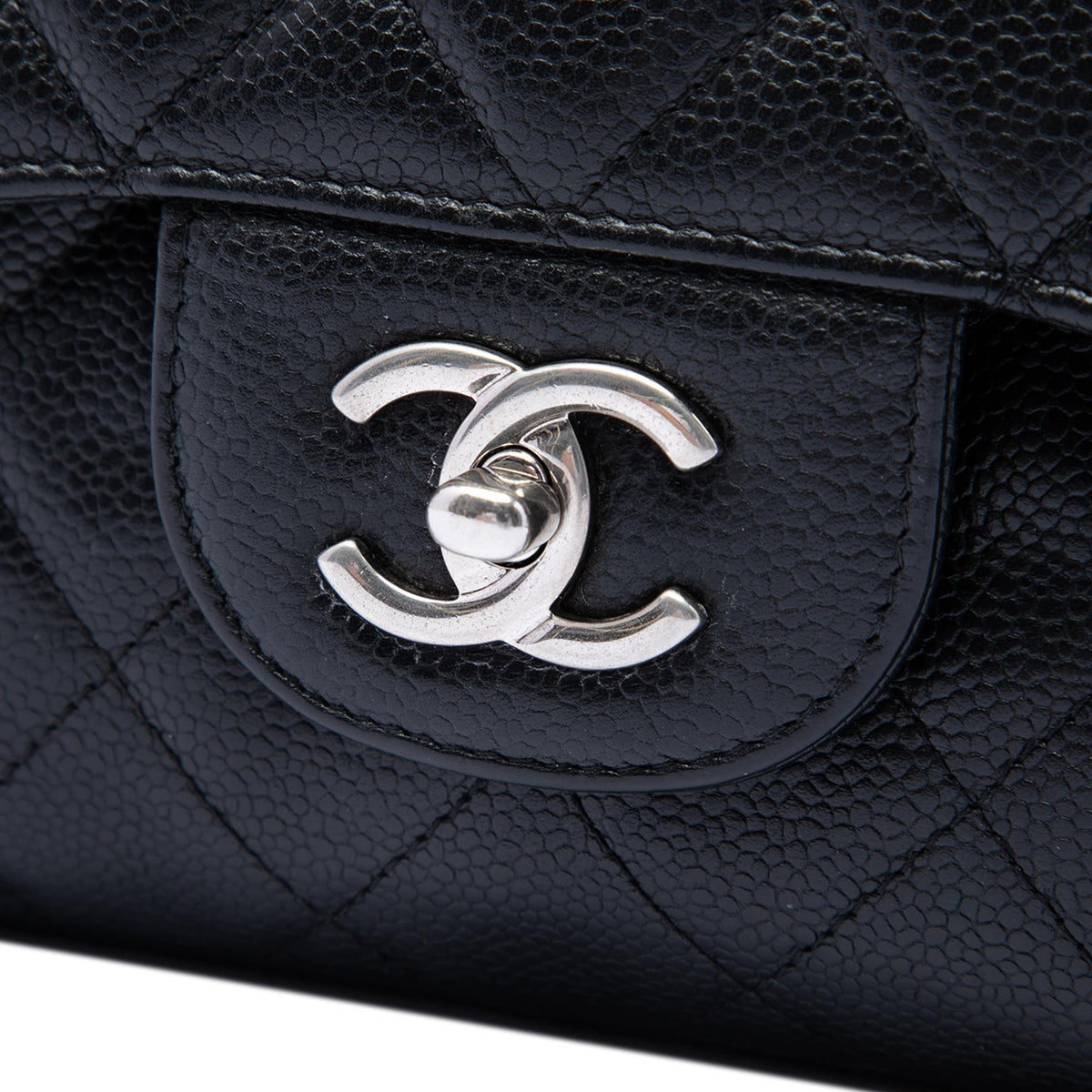 Chanel Jumbo Classic Caviar Double Flap Shoulder Bag - Black
