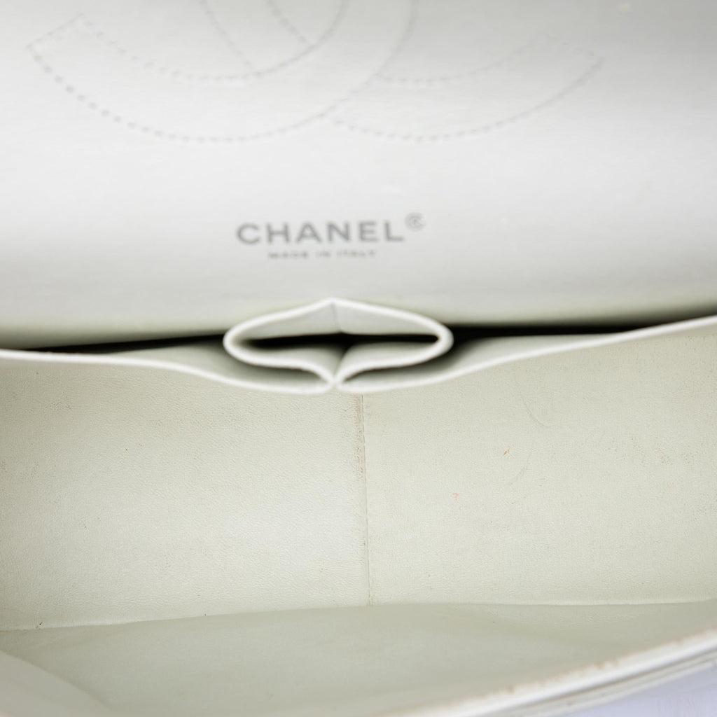 Chanel Jumbo Classic Caviar Double Flap Shoulder Bag - White