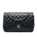Chanel Jumbo Classic Lambskin Double Flap Shoulder Bag - Black