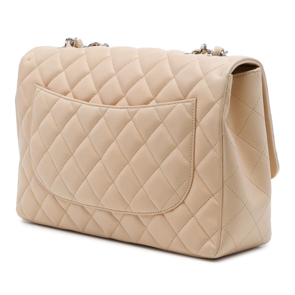 Chanel Jumbo Classic Lambskin Single Flap Shoulder Bag - Brown