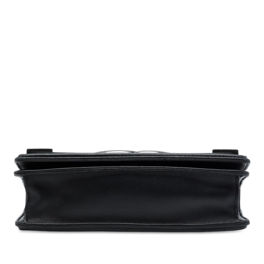 Chanel Lambskin and Acrylic Boy Brick Horizontal Flap Crossbody Bag - Black