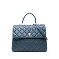 Chanel Large Lambskin Trendy CC Top Handle Flap Satchel - Blue