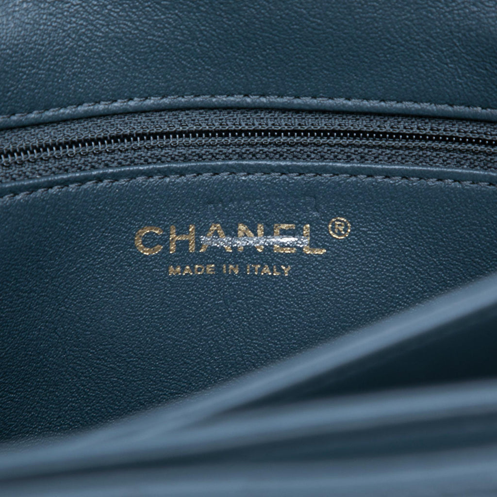 Chanel Large Lambskin Trendy CC Top Handle Flap Satchel - Blue
