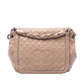 Chanel Large Quilted Calfskin Istanbul Accordion Flap Shoulder Bag - Beige
