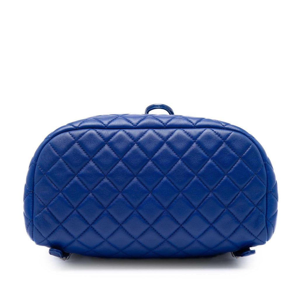 Chanel Large Quilted Lambskin Urban Spirit Backpack - Blue