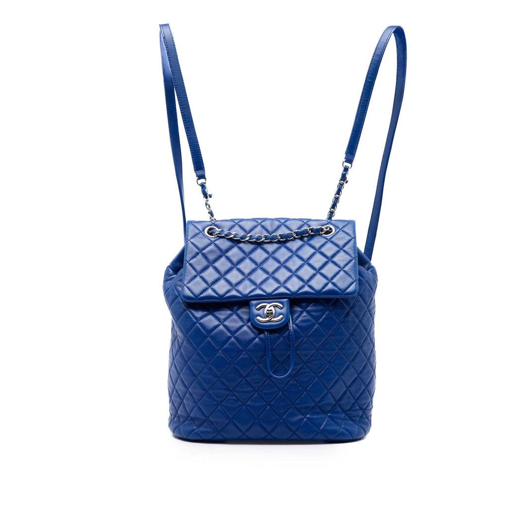 Chanel Large Quilted Lambskin Urban Spirit Backpack - Blue