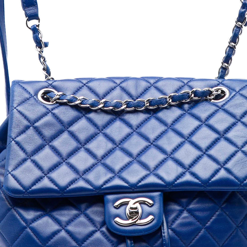 Chanel Large Quilted Lambskin Urban Spirit Backpack - Blue