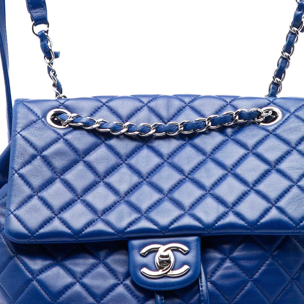 Chanel Large Quilted Lambskin Urban Spirit Backpack - Blue