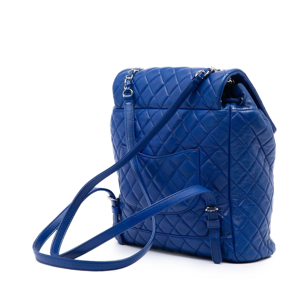 Chanel Large Quilted Lambskin Urban Spirit Backpack - Blue