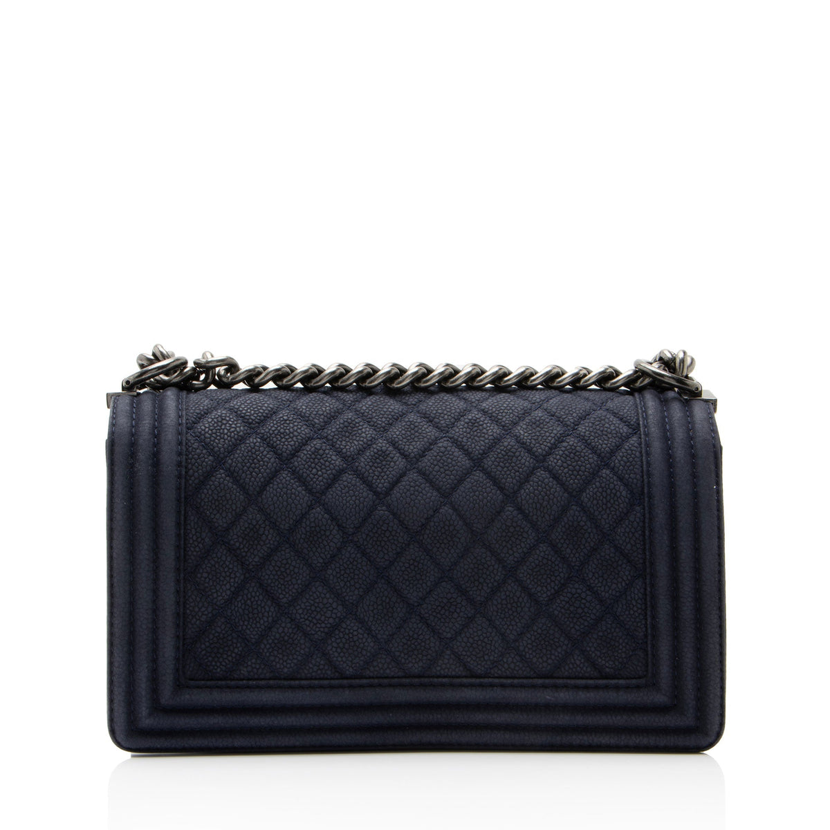 Chanel Matte Caviar Old Medium Boy Bag - Blue