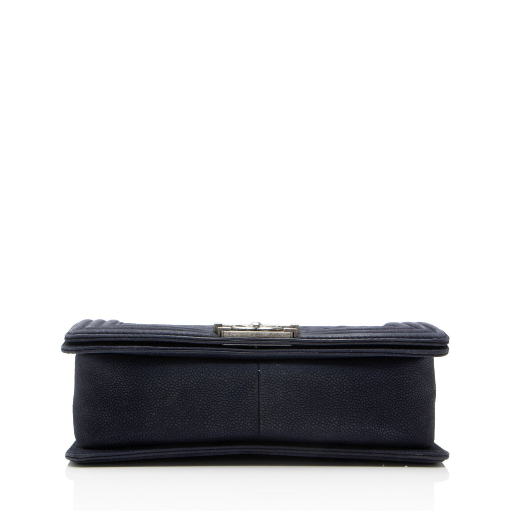 Chanel Matte Caviar Old Medium Boy Bag - Blue