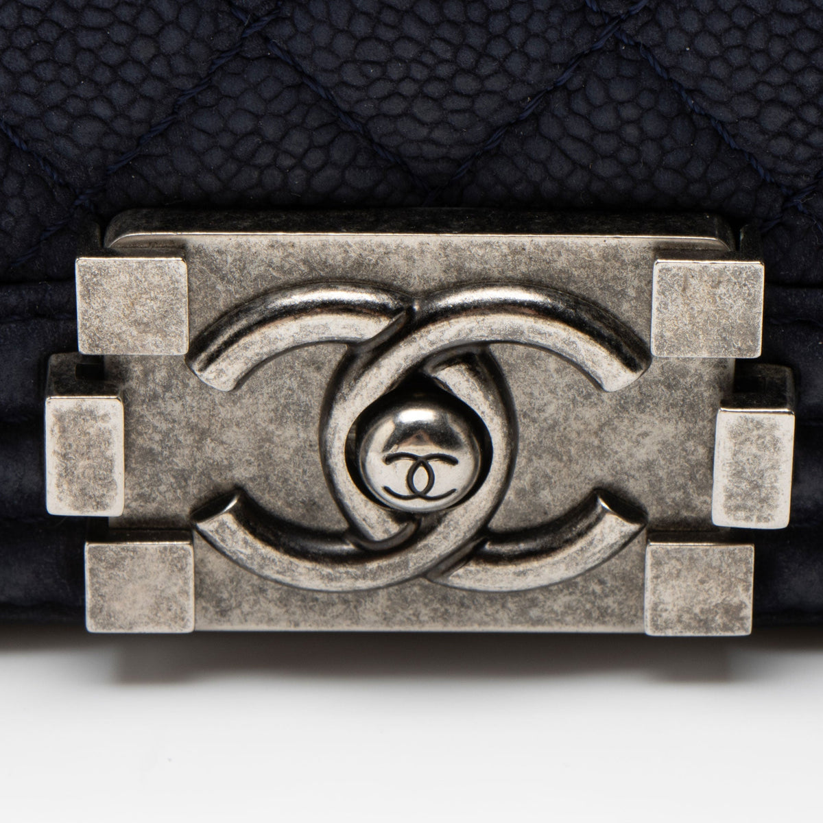 Chanel Matte Caviar Old Medium Boy Bag - Blue