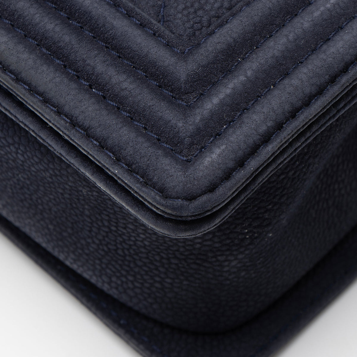Chanel Matte Caviar Old Medium Boy Bag - Blue