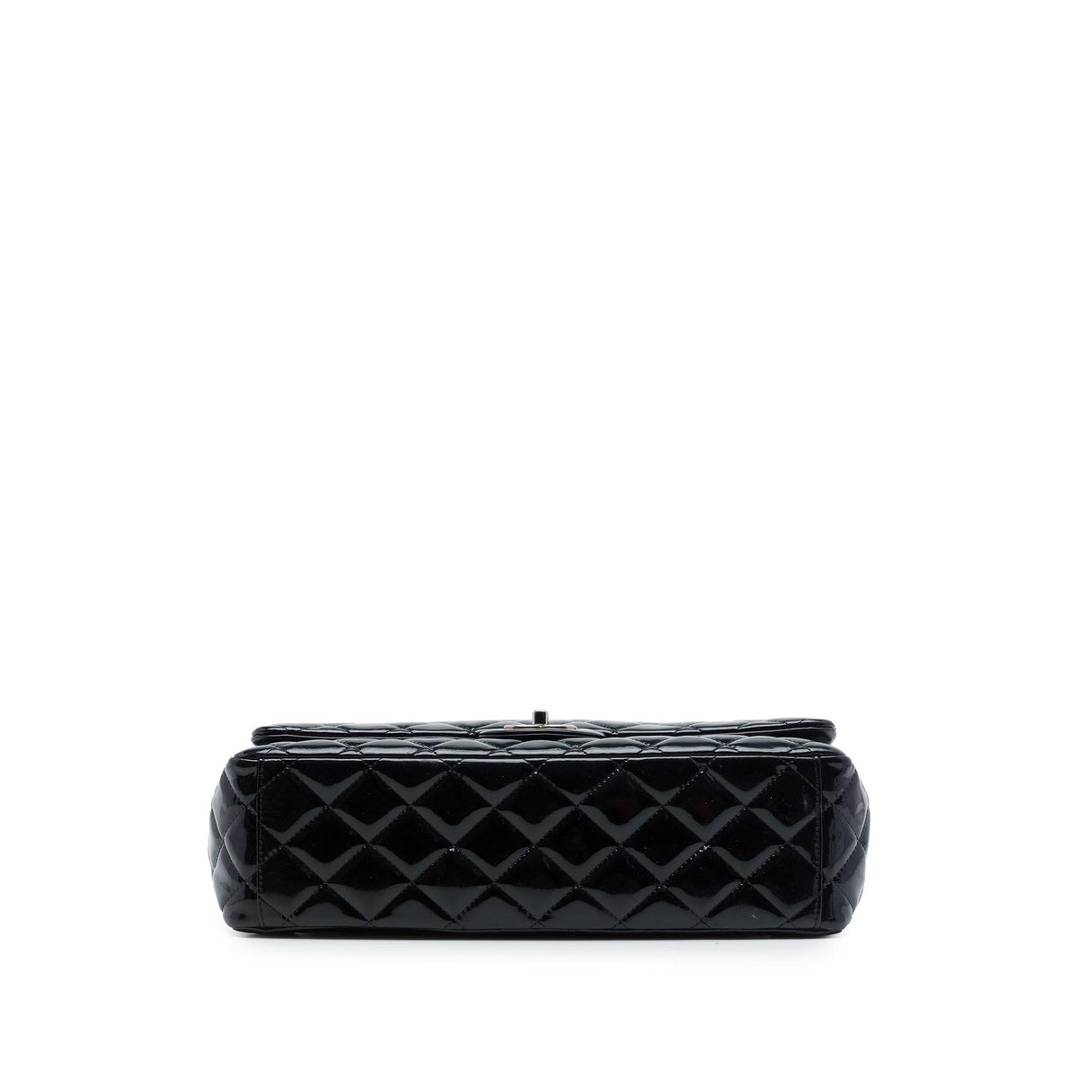 Chanel Maxi Classic Patent Double Flap Shoulder Bag - Black