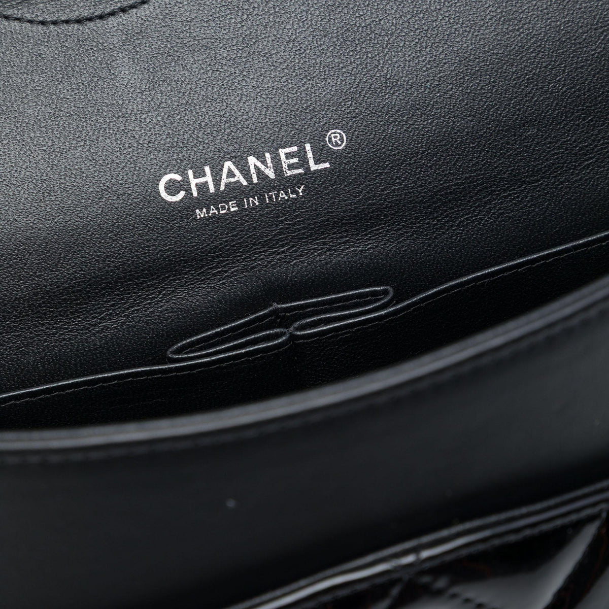 Chanel Maxi Classic Patent Double Flap Shoulder Bag - Black