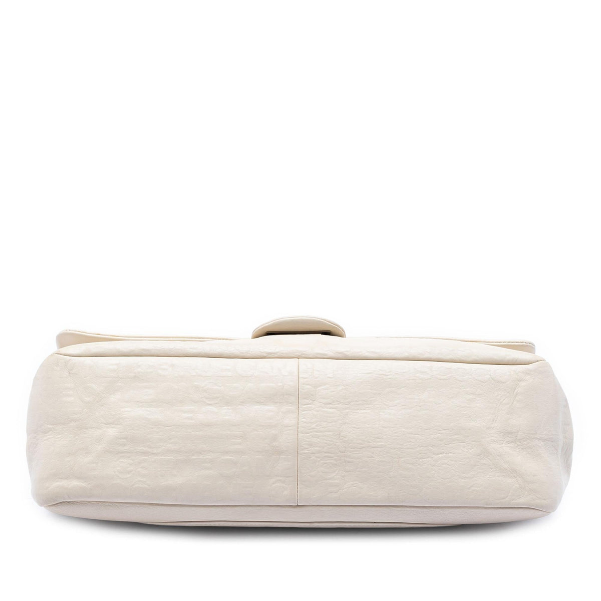 Chanel Maxi Embossed Calfskin 31 Rue Cambon Reissue 2.55 Double Flap Shoulder Bag - White