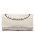 Chanel Maxi Embossed Calfskin 31 Rue Cambon Reissue 2.55 Double Flap Shoulder Bag - White