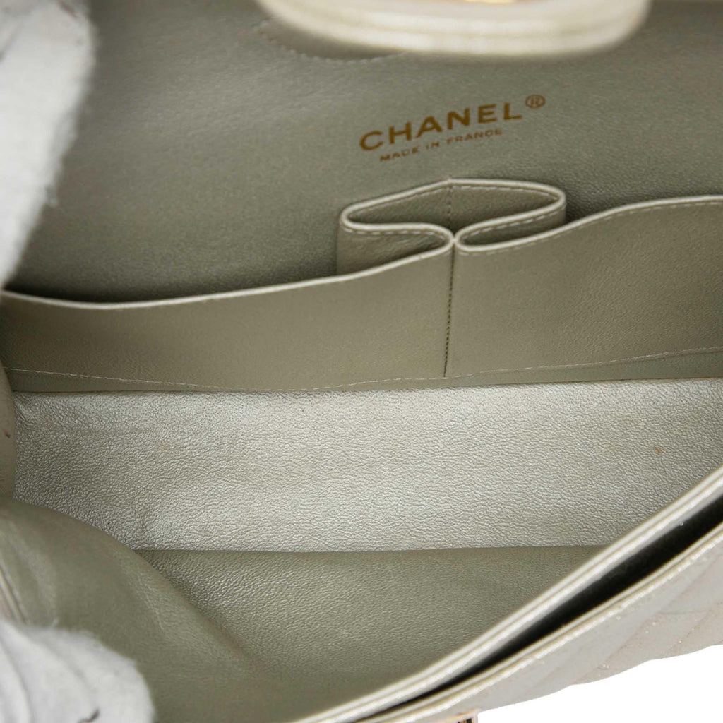 Chanel Medium Classic Iridescent Lambskin Double Flap Shoulder Bag - Gold